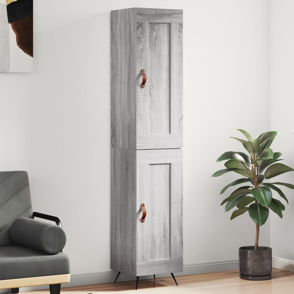 vidaXL 2 Door Grey Sonoma Highboard Image 1