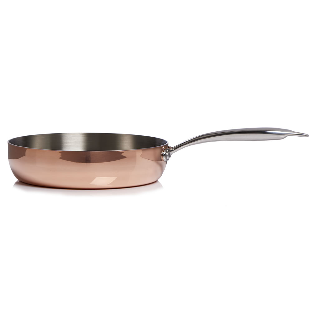Wilko 24cm Tri Ply Copper Frying Pan Image 1