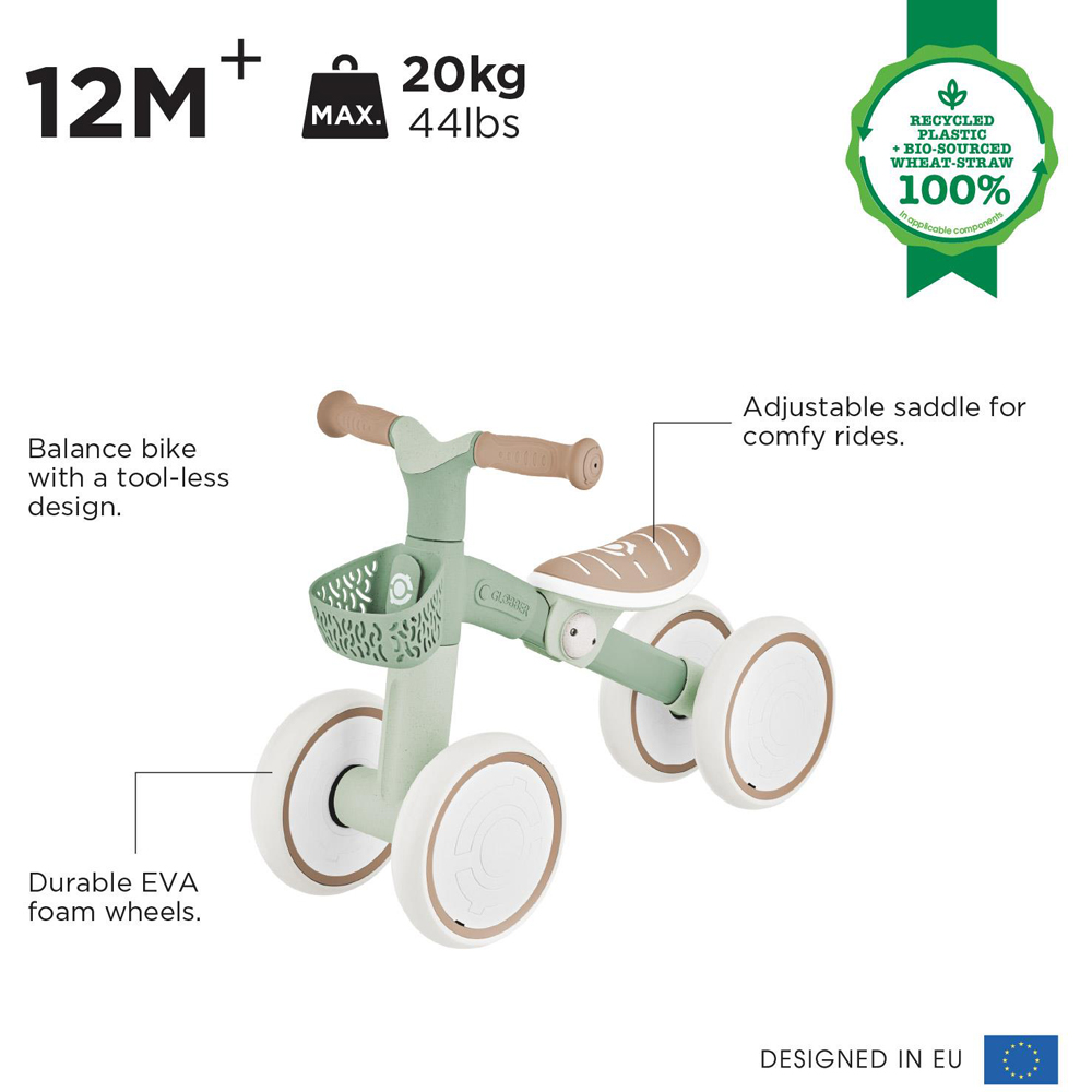 Globber Ecologic Pistachio Kids Learning Bike Image 6