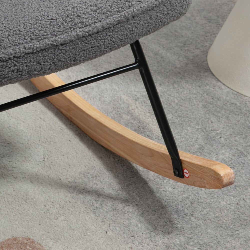 Portland Dark Grey Wing Back Rocking Chair Image 3