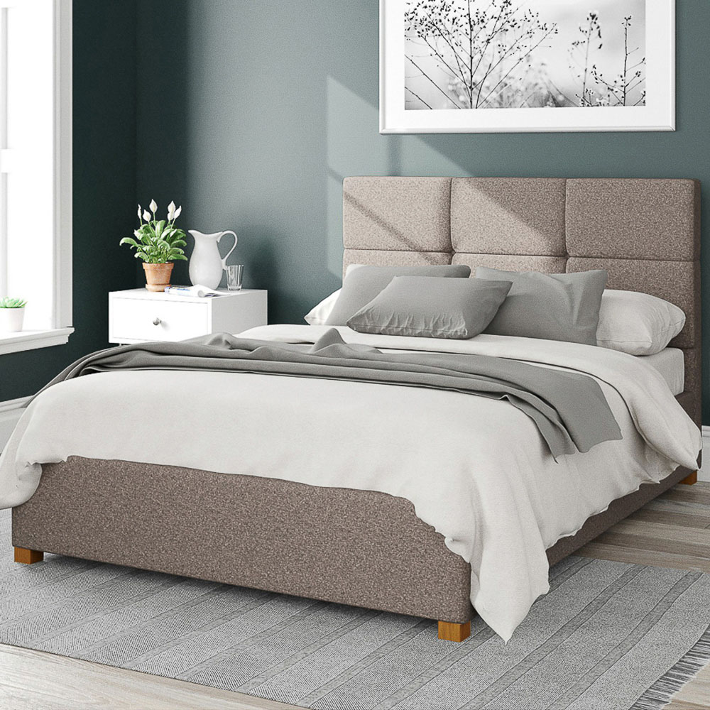 Aspire Caine Small Double Mineral Yorkshire Knit Ottoman Bed Image 1