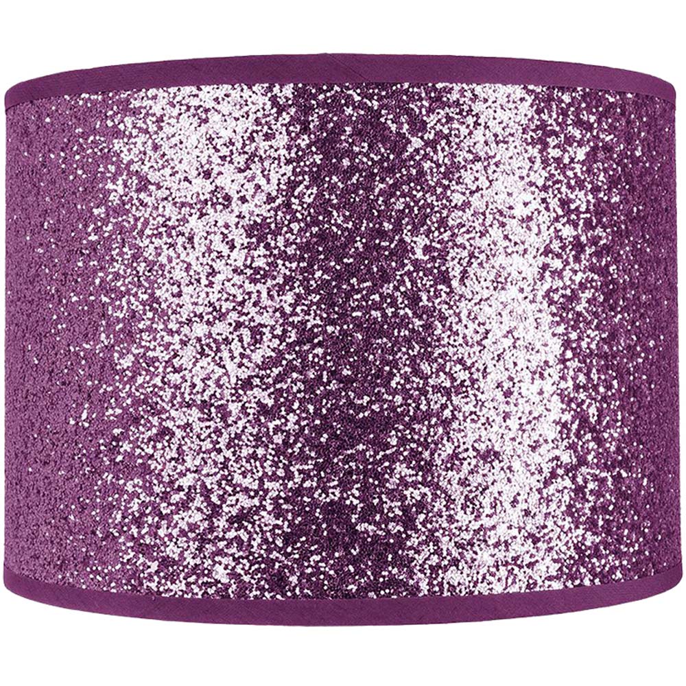 Happy Homewares Designer Bright Purple Glitter Fabric Pendant Shade Image 2