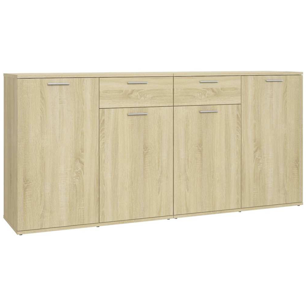 vidaXL 4 Door 2 Drawer Sonoma Oak Sideboard Image 2