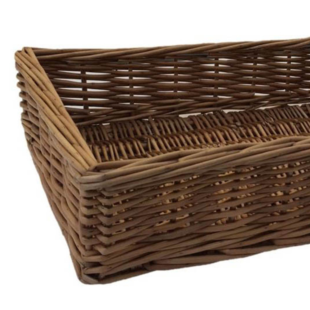 Red Hamper Large Double Steamed Wicker Storage Tray Image 2