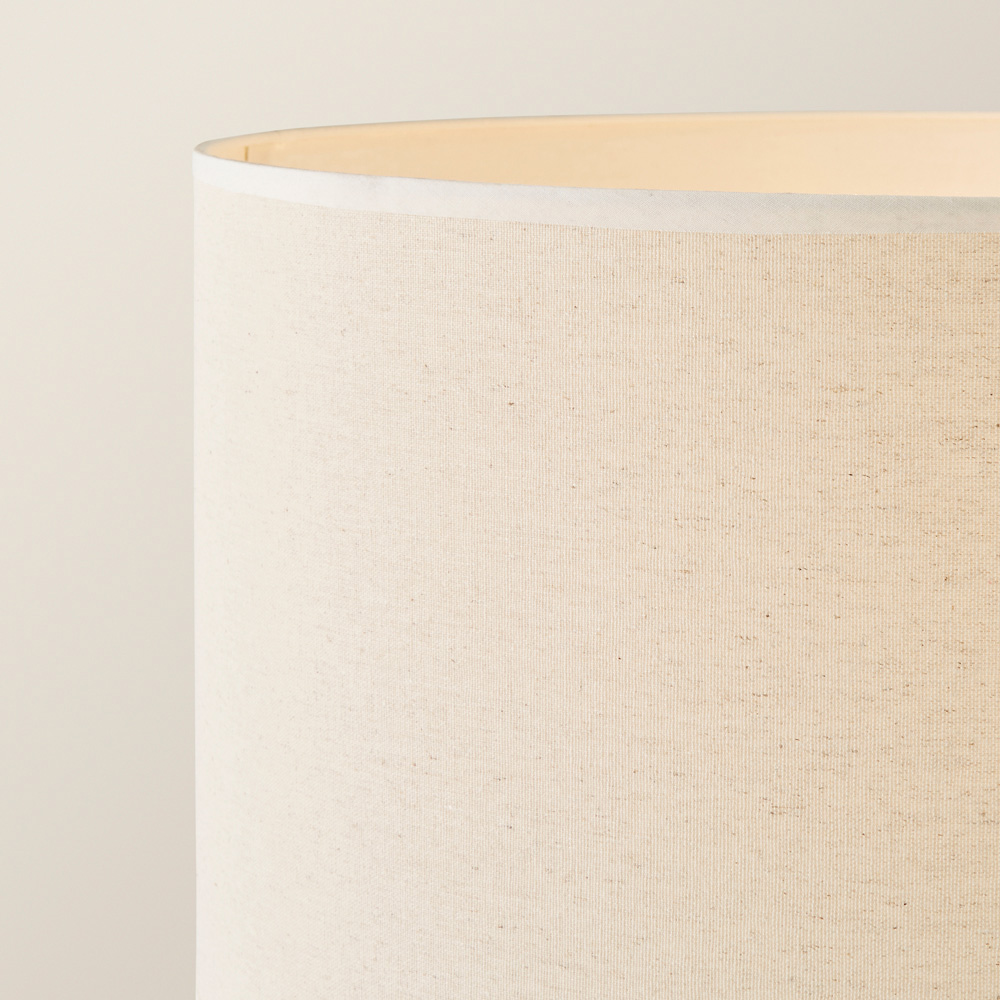 ValueLights Hiru 3 Shelf White Trim Linen Shade Floor Lamp and Bulb Image 3