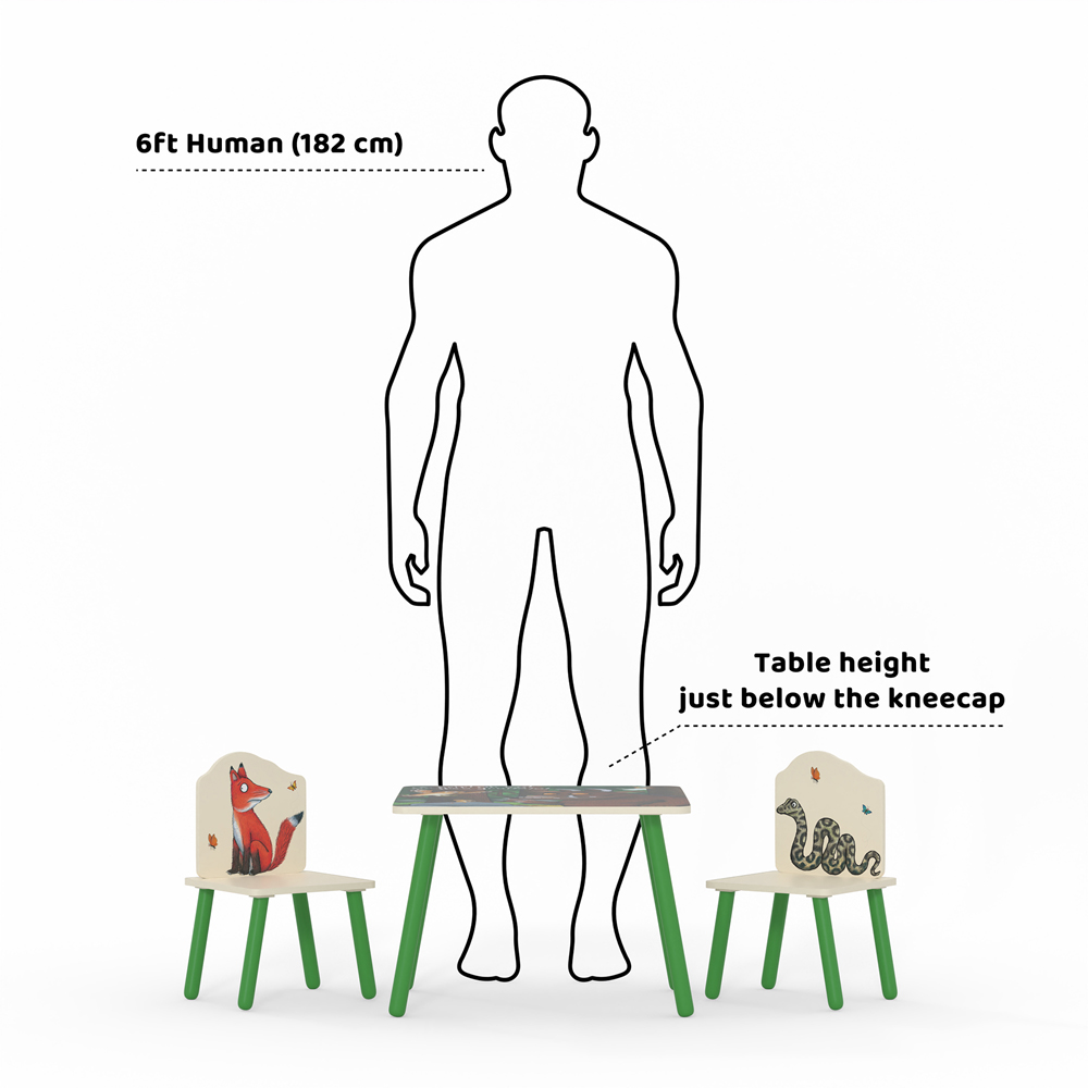 Kidsaw Gruffalo 2 Seater Green and Cream Table and Chairs Image 6