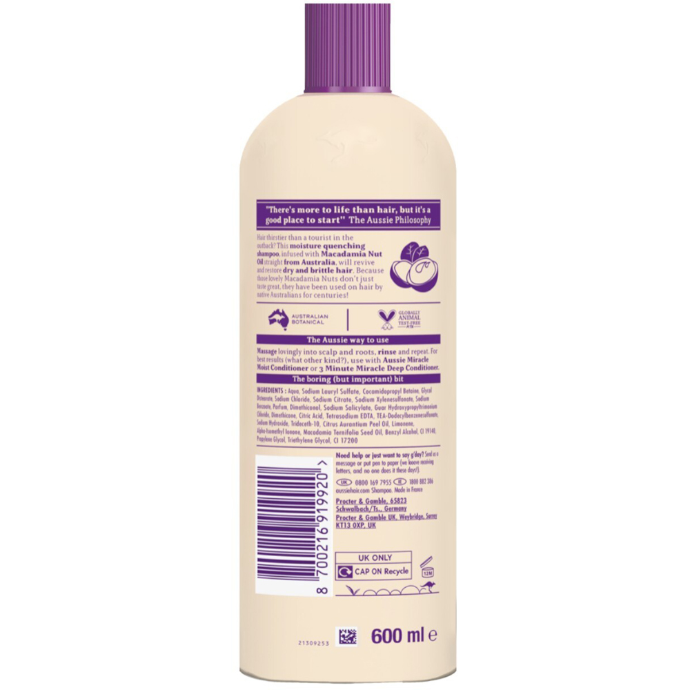 Aussie Miracle Moist Macadamia Nut Shampoo Image 2