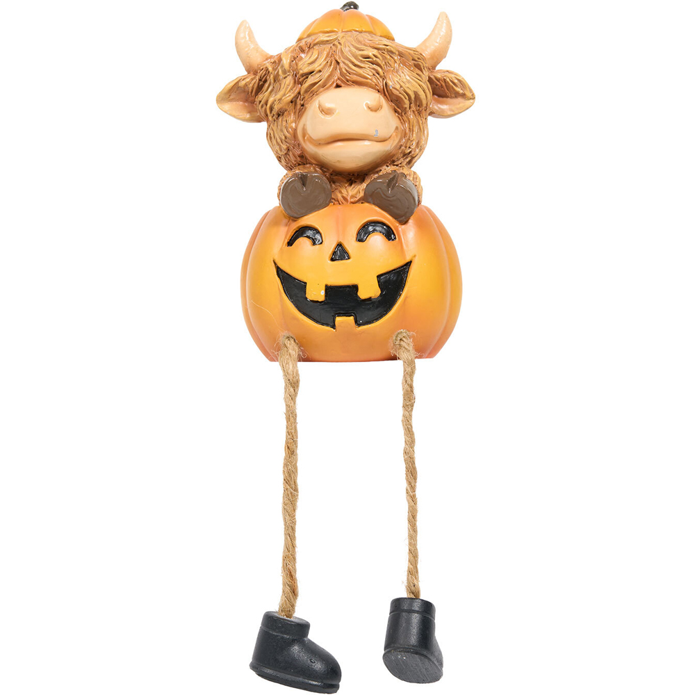 Halloween Sitting Highland Cow Decoration Image 8
