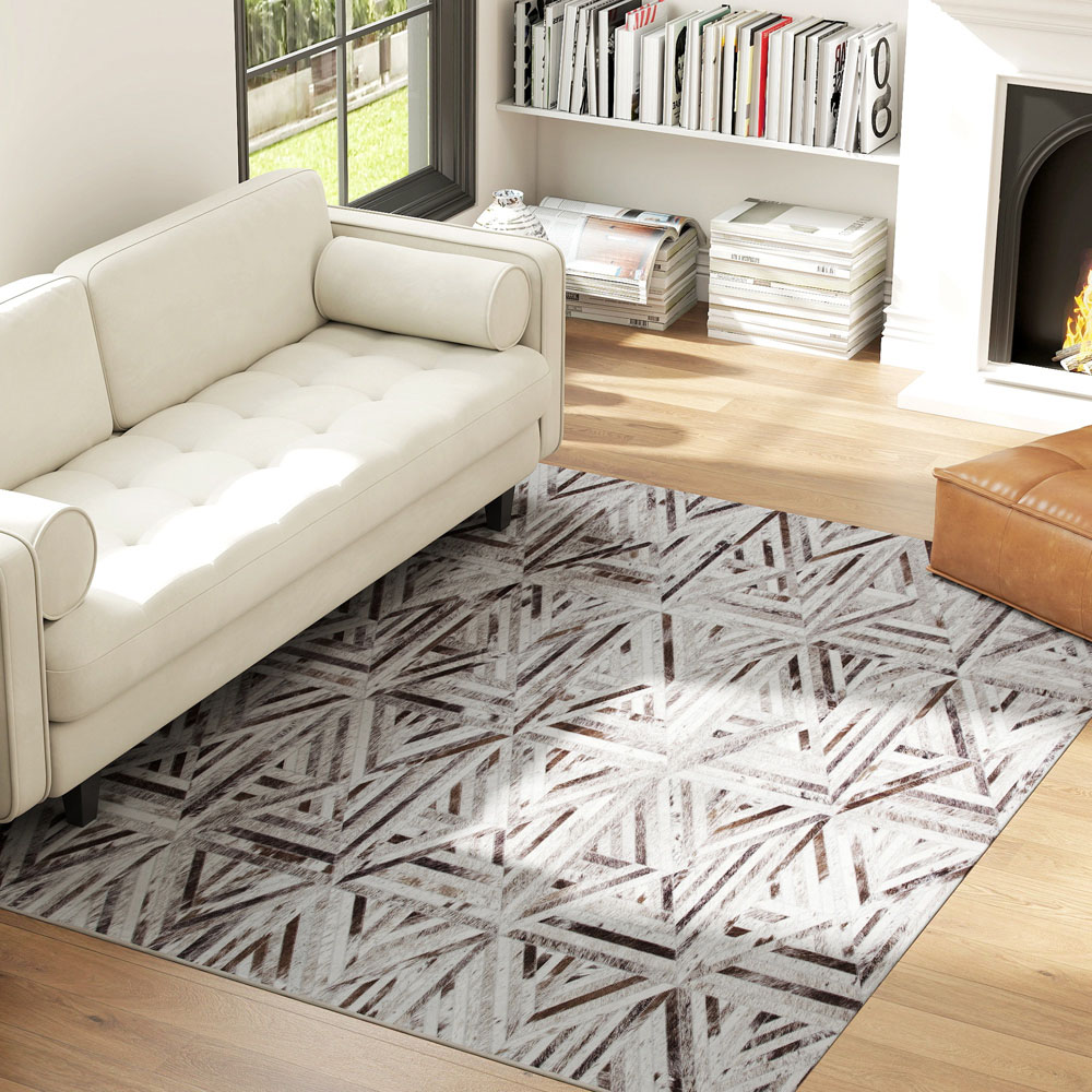 HOMCOM Brown Chenille Non-Slip Rug 230 x 160cm Image 2