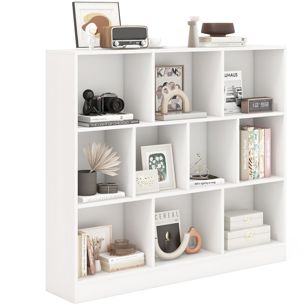 Costway 10 Cube White Bookshelf Image 3