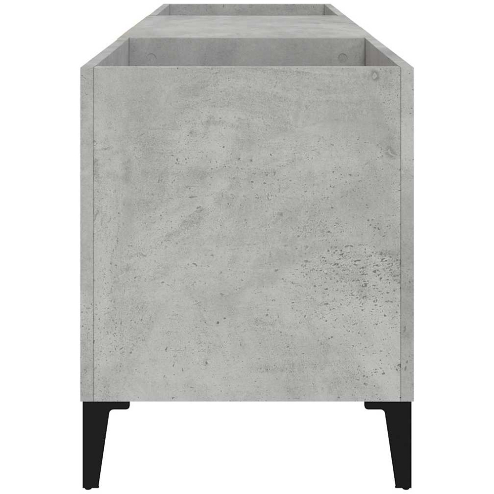 vidaXL 2 Shelf Concrete Grey Wide Record Cabinet Image 5