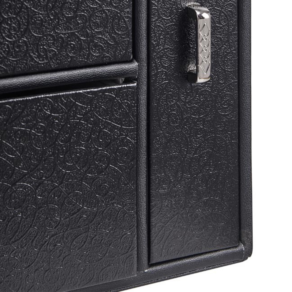 H&O Direct 4 Drawer Black Jewellery Box with Side Display Window Image 5