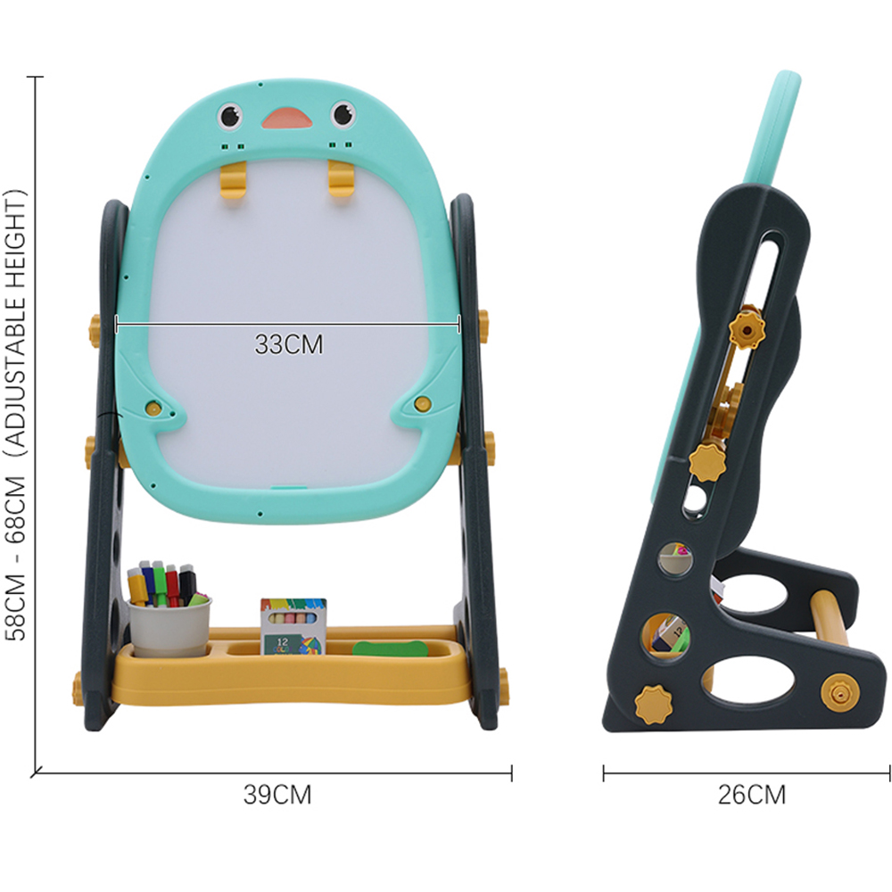 Living and Home Double Sided Adjustable Drawing Magnetic Easel with Board Games 68cm Image 8