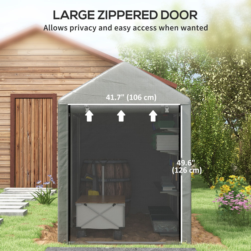 Outsunny 3.9 x 5.9ft Portable Garden Storage Shed Image 6
