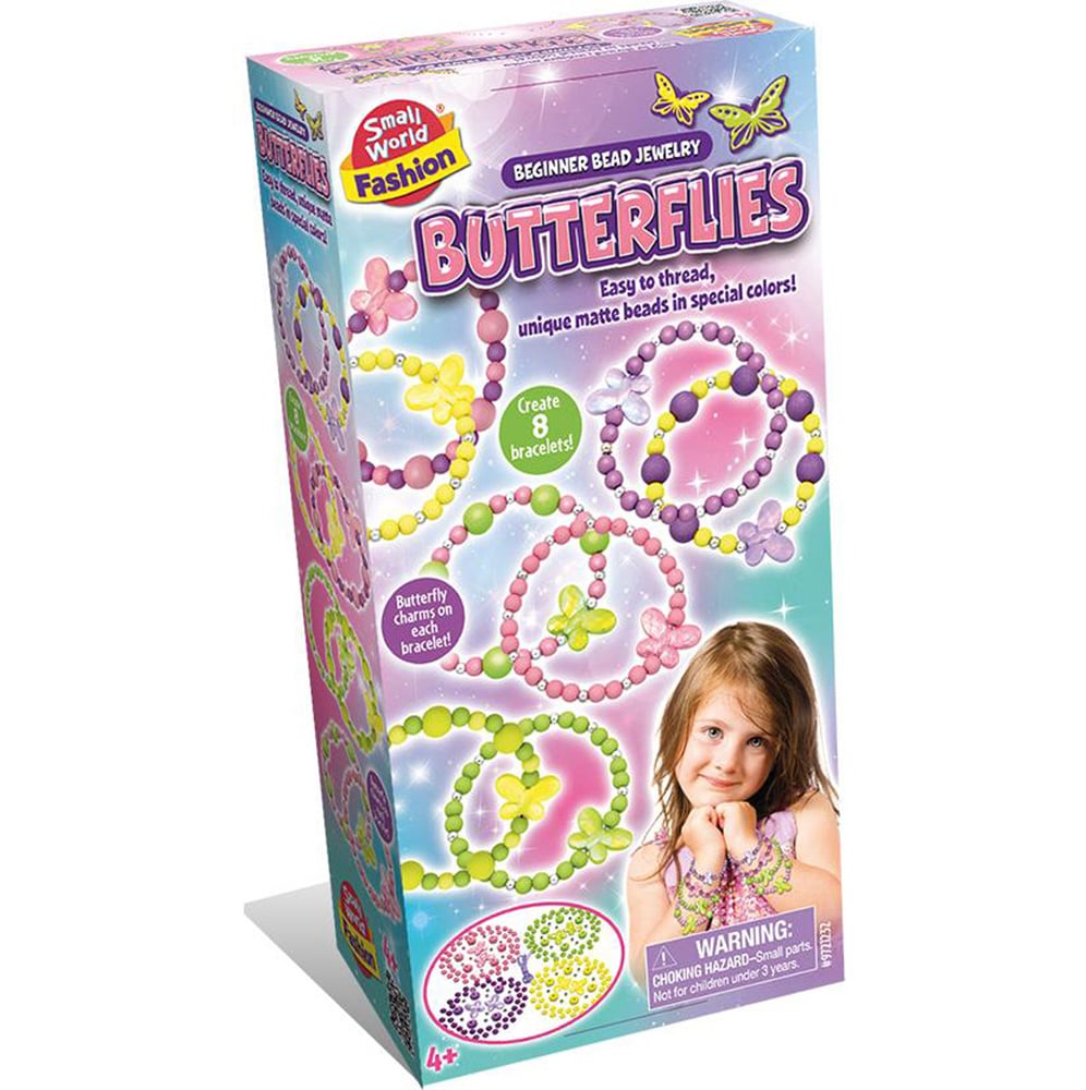 Small World Toys Make Your Own Butterflies Beginner Bead Jewellery Kit Image 1