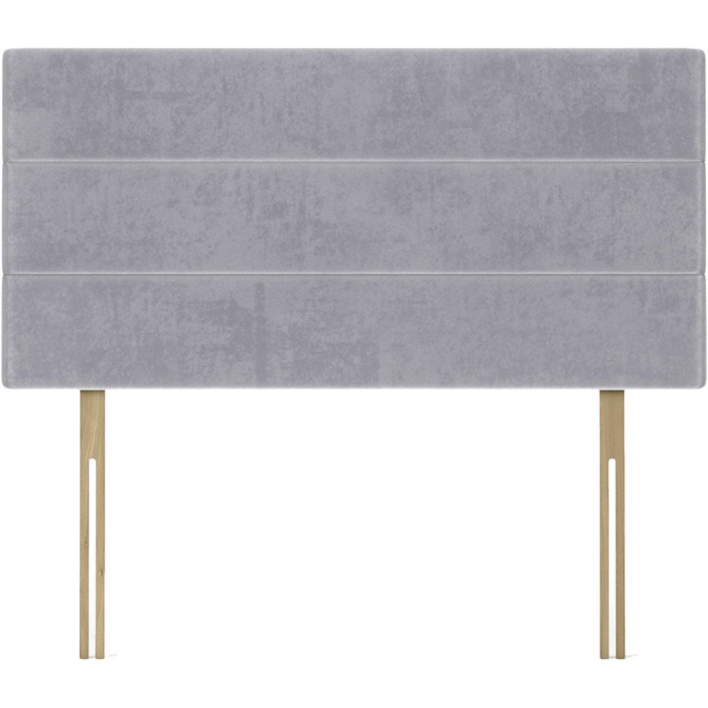Bedmaster King Size Seal Grey Naples Velvet Milan Lined Headboard Image 2