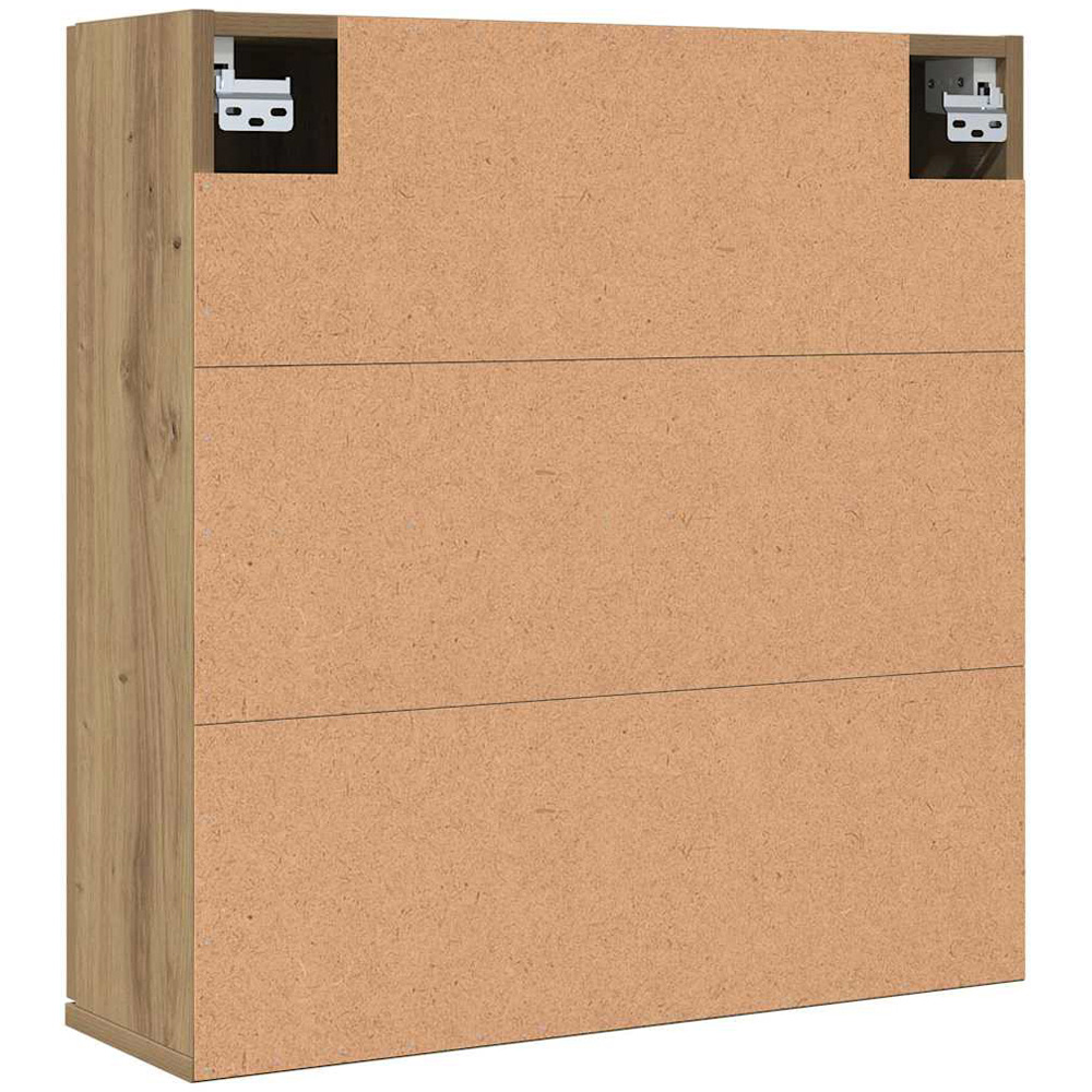 vidaXL 2 Door Brown Wall Mounted Mirrored Bathroom Cabinet Image 4