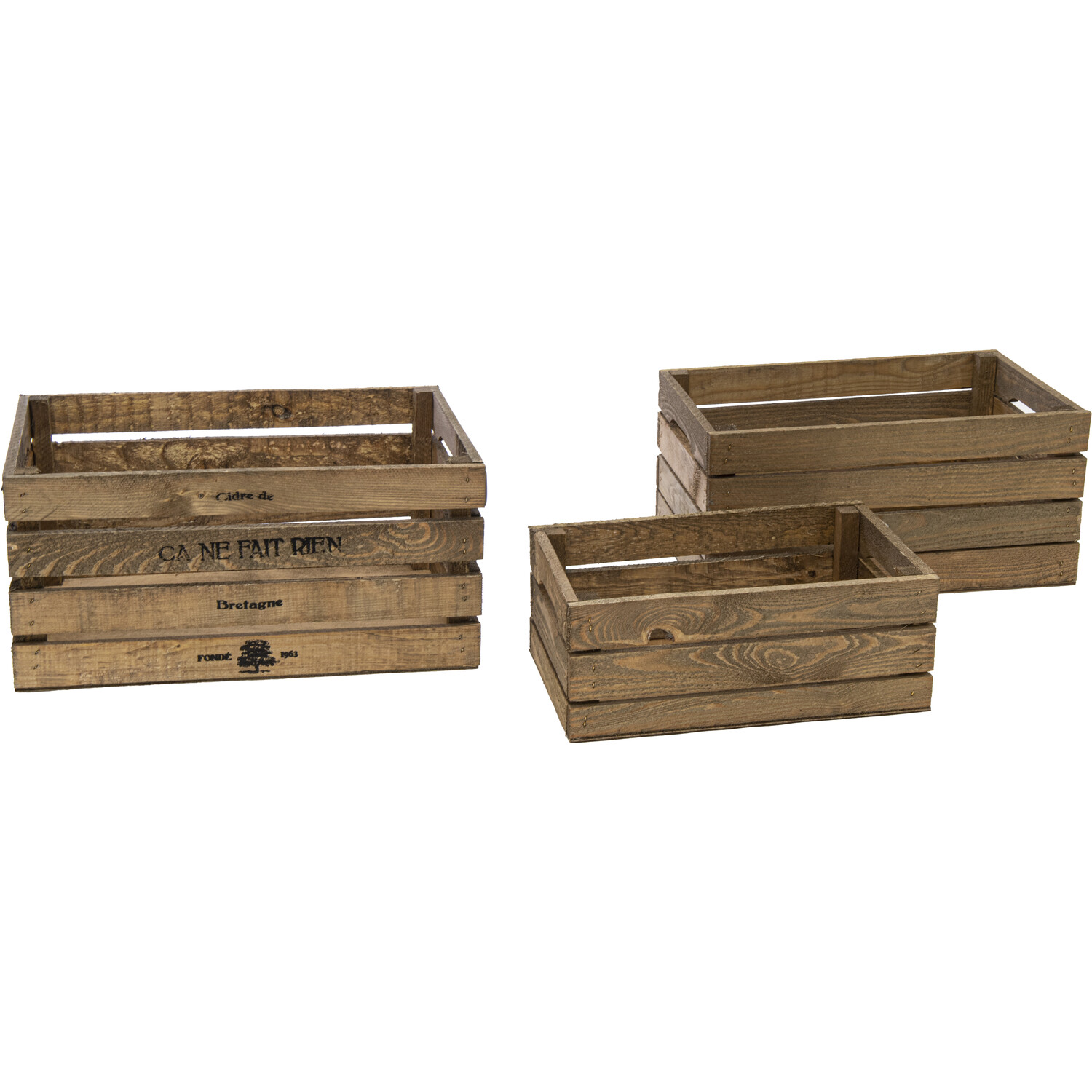 Essex Brown Storage Crates Set of 3 Image
