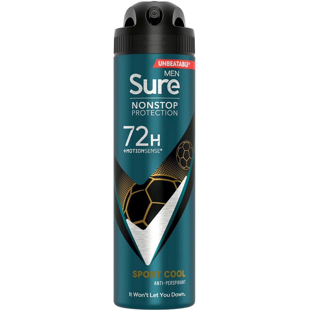 Sure Men Sport Cool 72H Nonstop Protection Anti-Perspirant Deodorant 150ml 30 Pack Image 2