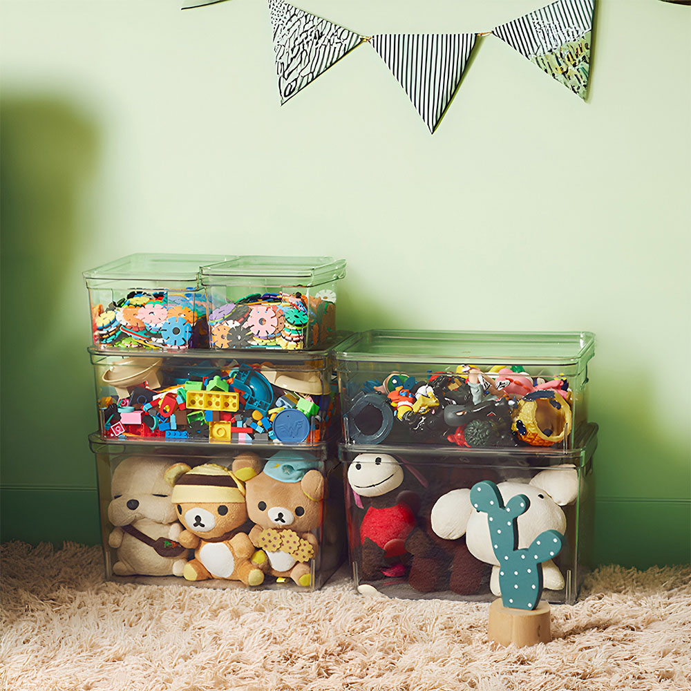 H&O Direct Transparent Stackable Storage Box 4 Piece Image 2