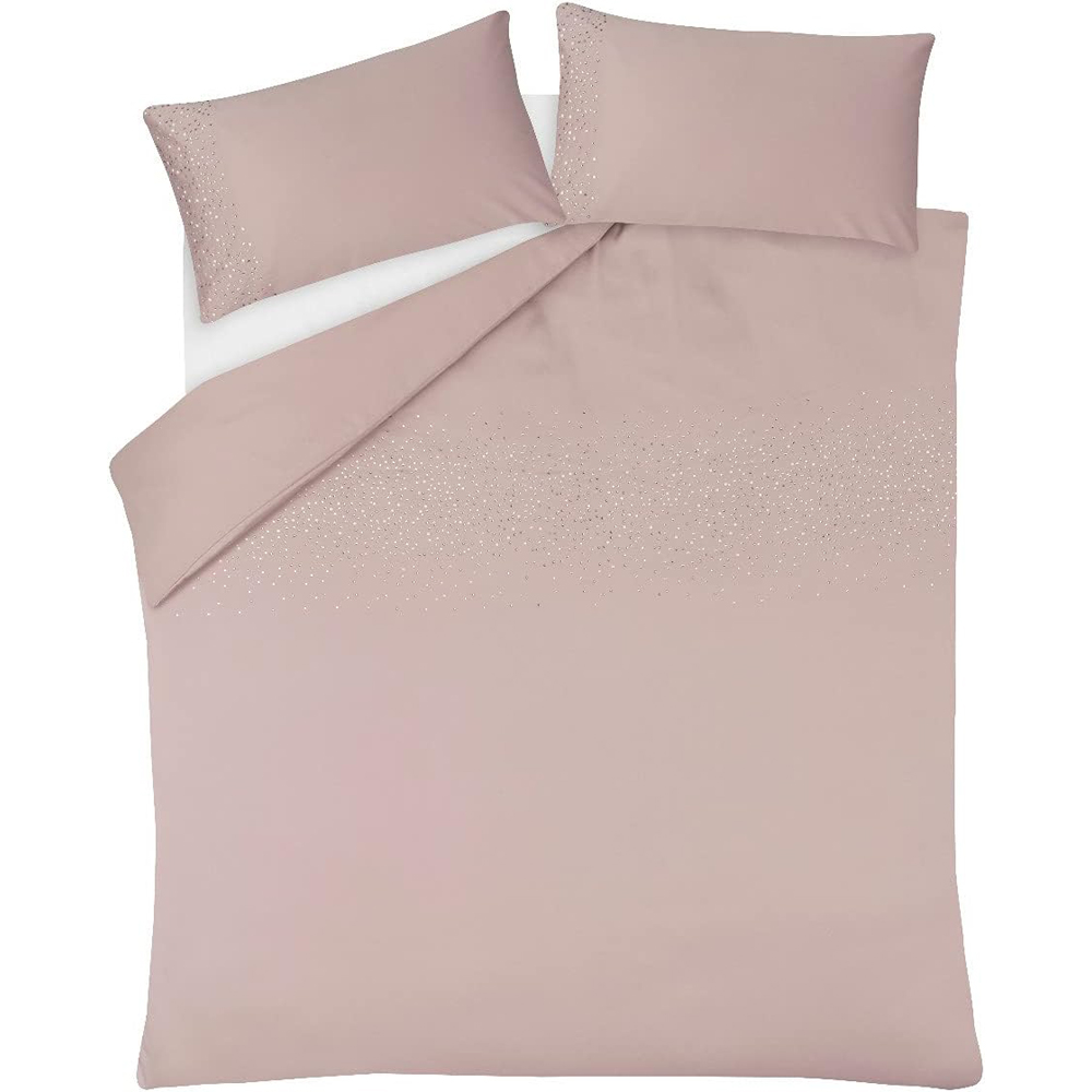 Smart Living Super King Size Blush Pink Diamante Embellished Duvet Set Image 3