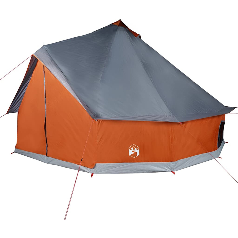 Walplus 8 Person Waterproof Tipi Family Tent Grey and Orange Image 3