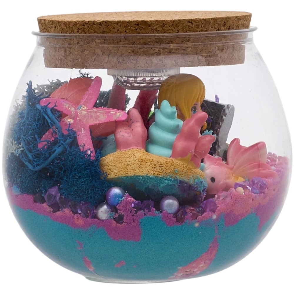 H&O Direct Kids DIY Mermaid LED Terrarium Kit with Remote Image 2