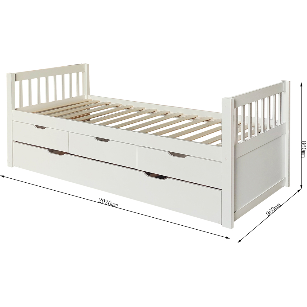Brooklyn Single Grey Pine Cabin Bed with Trundle Image 4