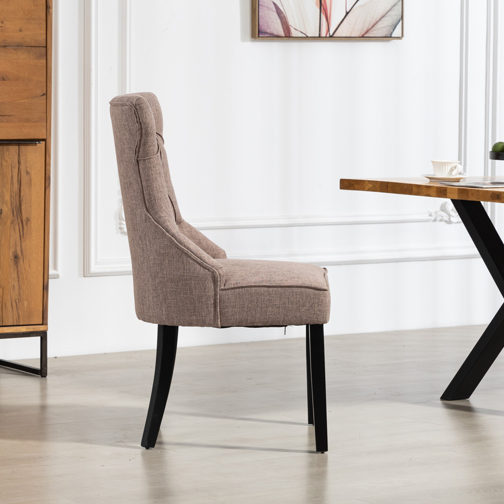 Artemis Home Lurano Set of 2 Dark Brown Fabric Dining Chair Image 3