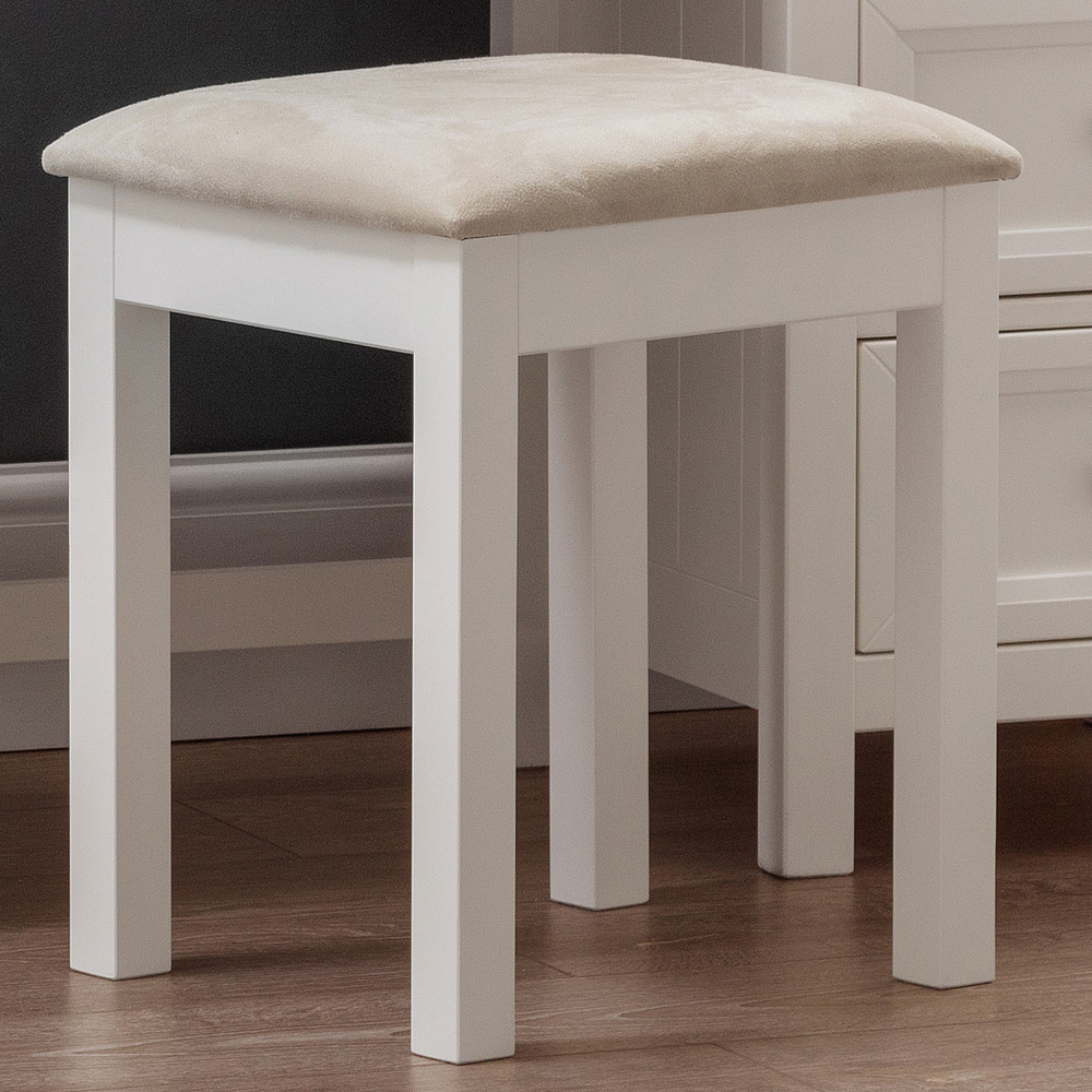 Julian Bowen Maine Surf White Dressing Table Stool Wilko