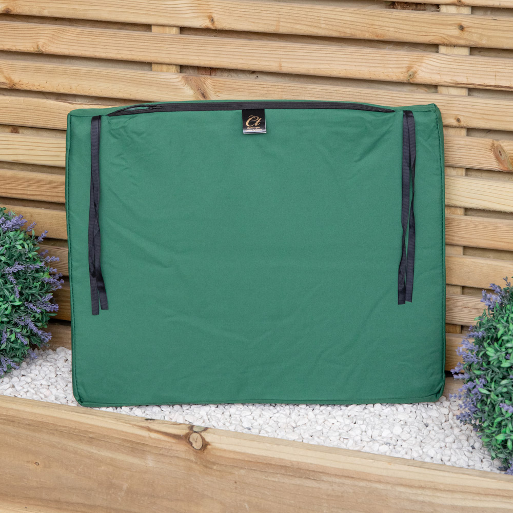 Samuel Alexander Single Seater Green Wooden Garden Chair Cushion Base 52 x 41cm Image 7