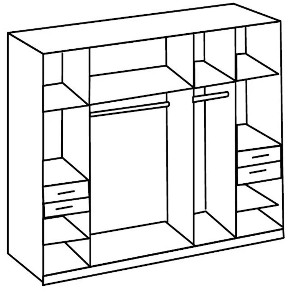 TJ'S Vegas 5 Door 4 Drawer Sahara Grey Mirrored Wardrobe Image 5