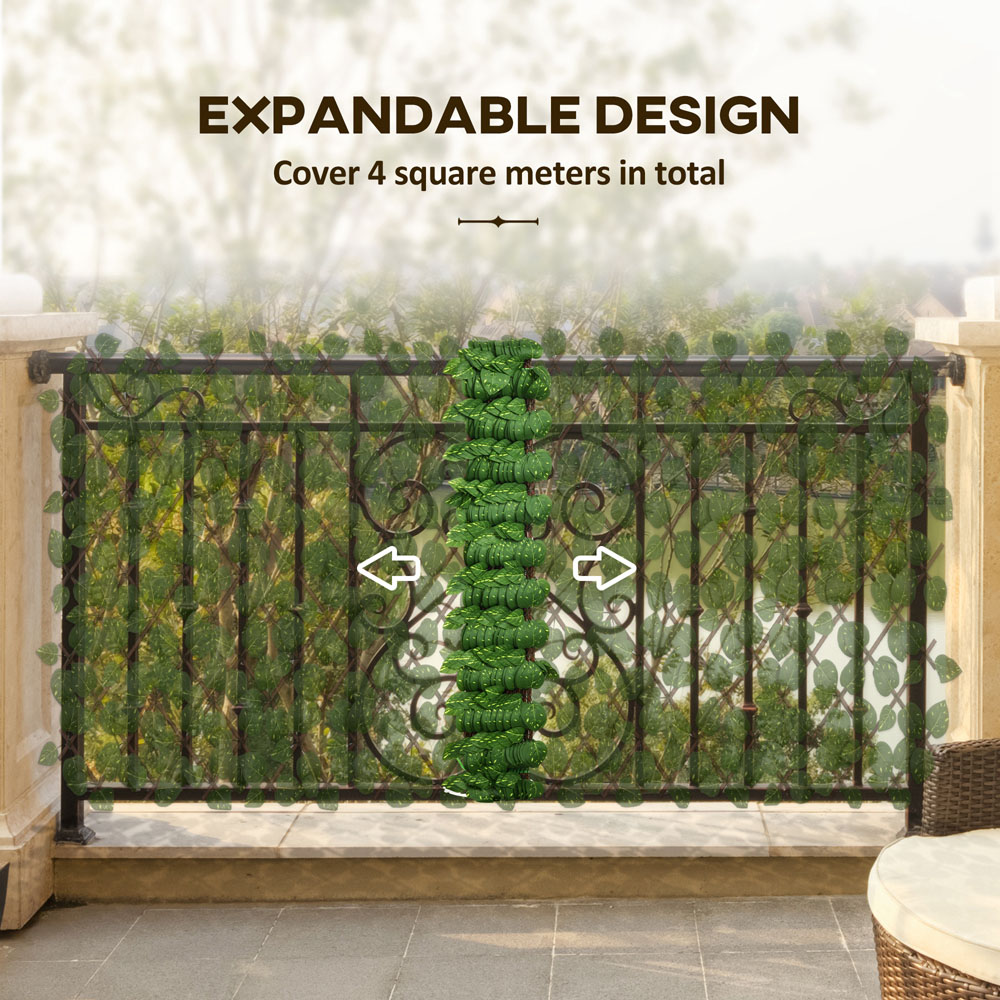 Outsunny Set of 2 Expandable Artificial Trellis Hedges Image 4