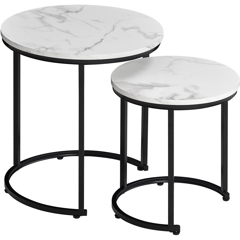 VIDA DESIGNS Brooklyn Marble Nest of Tables Set of 2 Image 2