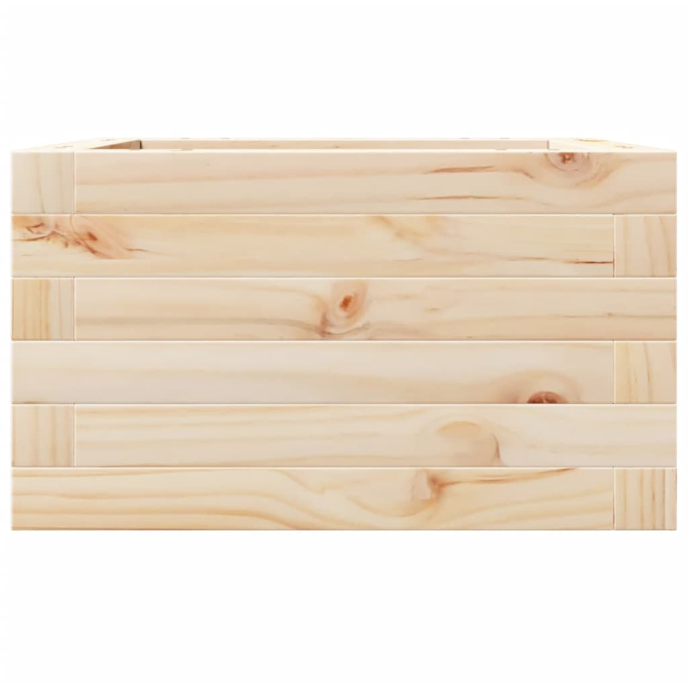 vidaXL Natural Solid Pine Wood Garden Planter 40 x 40 x 23cm Image 4