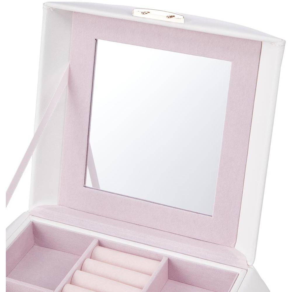 H&O Direct White Dome Jewellery Box with Handle Image 4