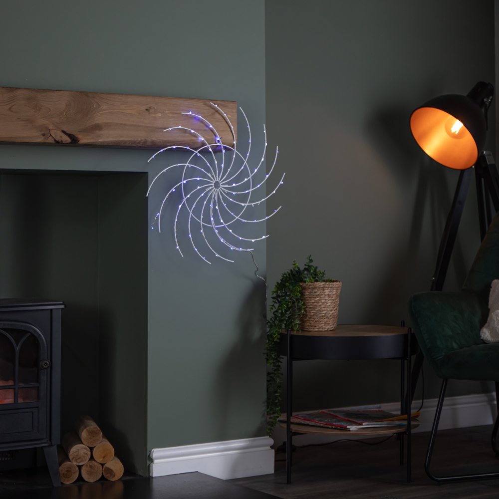 Samuel Alexander White LED Light Up Christmas Catherine Wheel Decoration Image 6