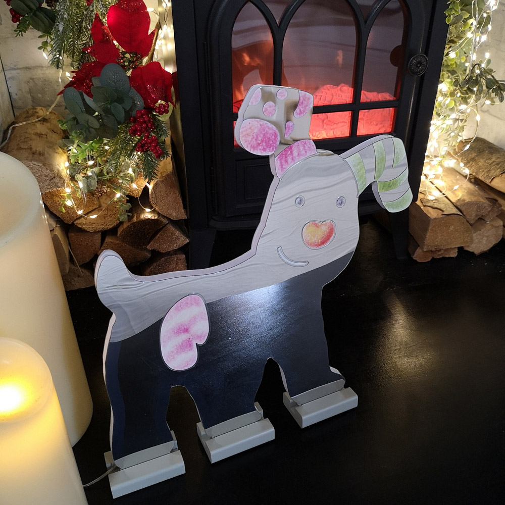 Samuel Alexander Infinity Light Up Snowdog Christmas Decoration 40cm Image 3