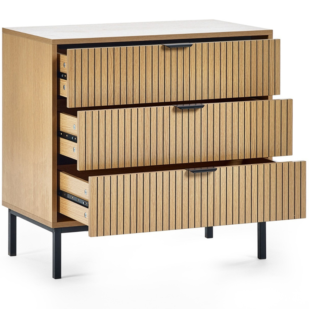 Julian Bowen Sia 3 Drawer Warm Wood Storage Chest Image 4