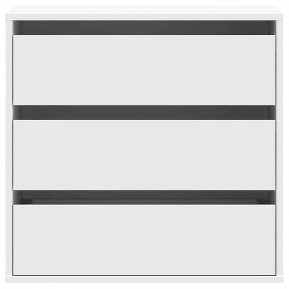 vidaXL 3 Drawer White Engineered Wood Chest of Drawers Image 4