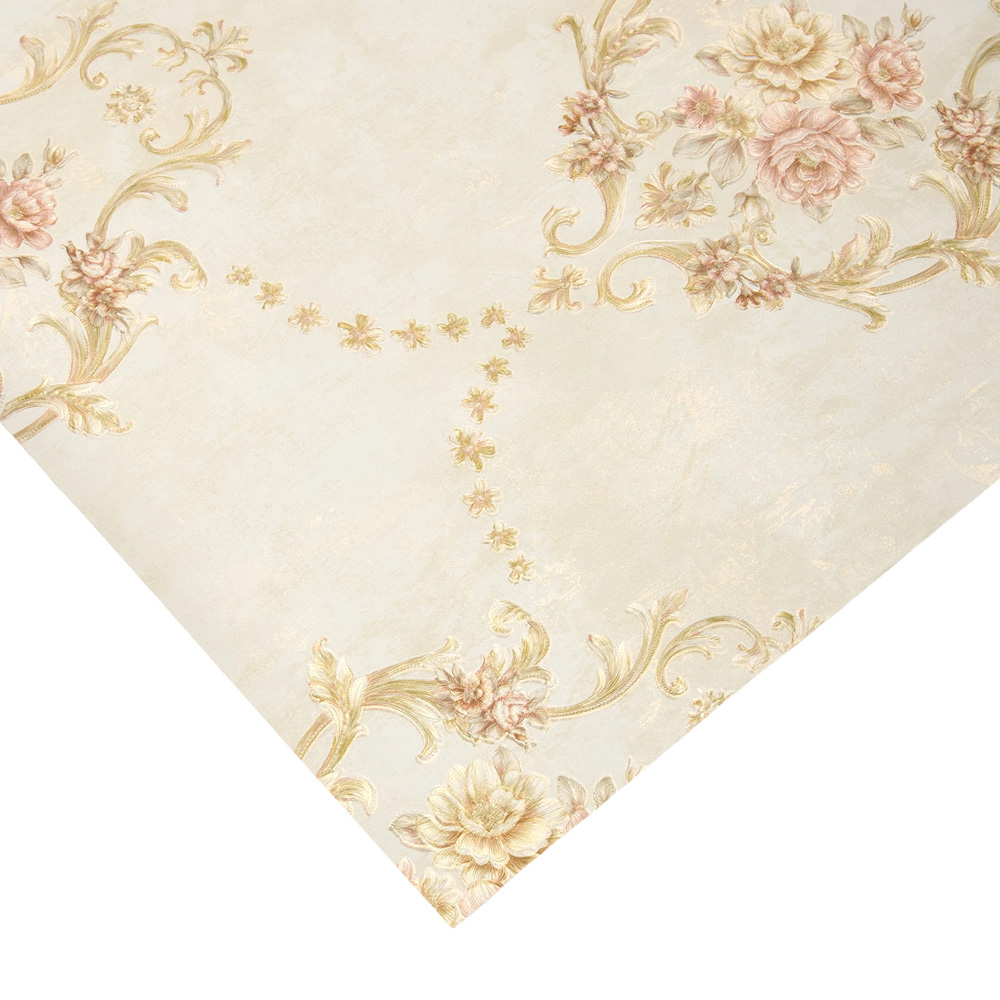 Living and Home Floral Pattern 3D Embossed Cream Non-Pasted Non-Woven Wallpaper Image 5