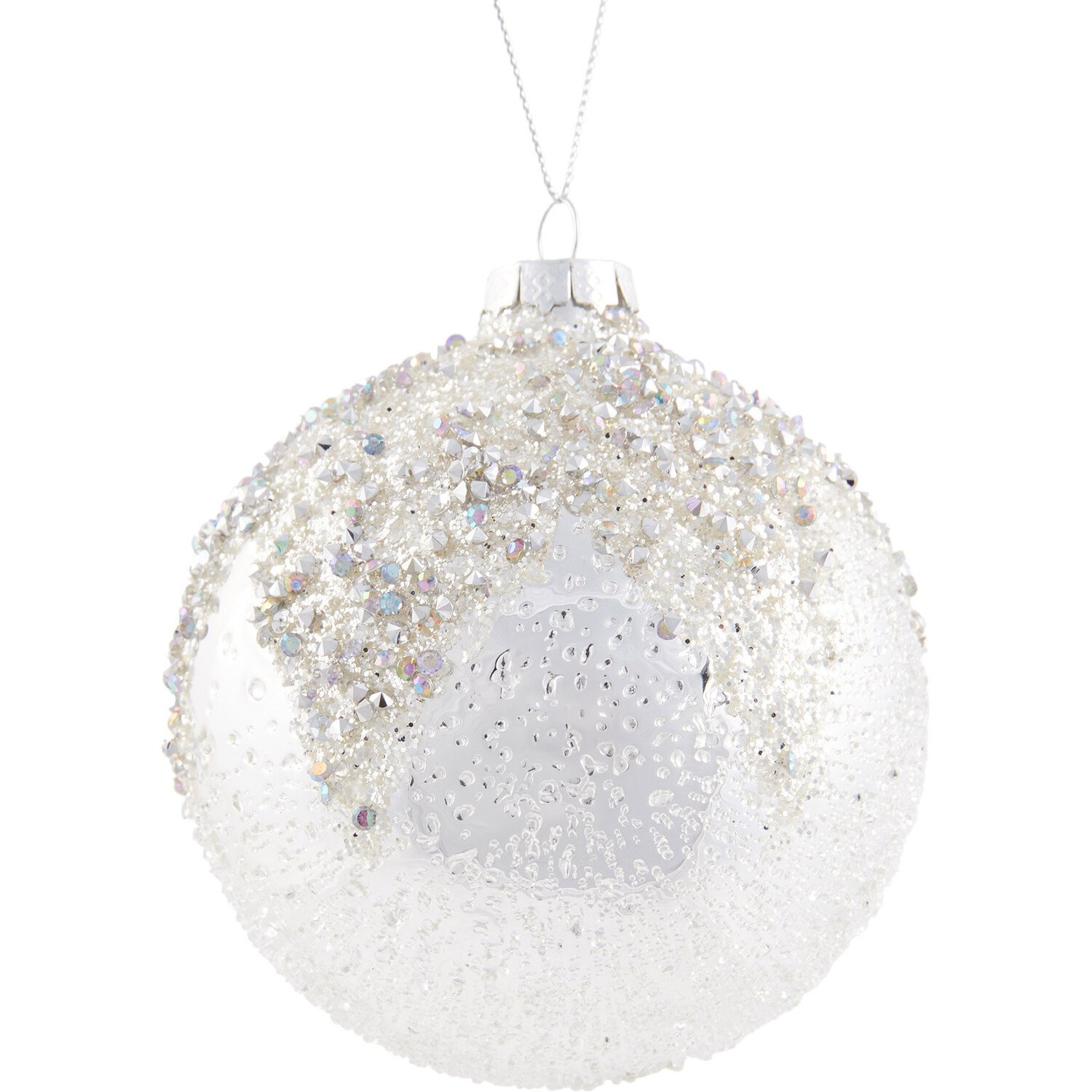 Glitter Bauble Silver - Silver Image