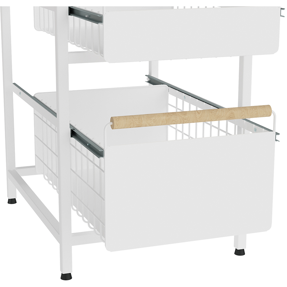 Living and Home 2 Shelf White Pull-Out Cabinet Organiser 29.5cm Image 6