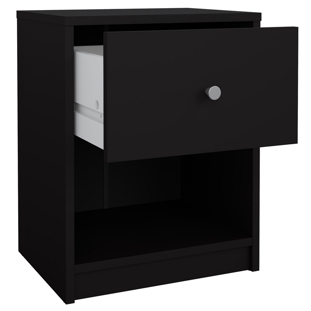 Furniture To Go May Single Drawer Black Bedside Table Image 5