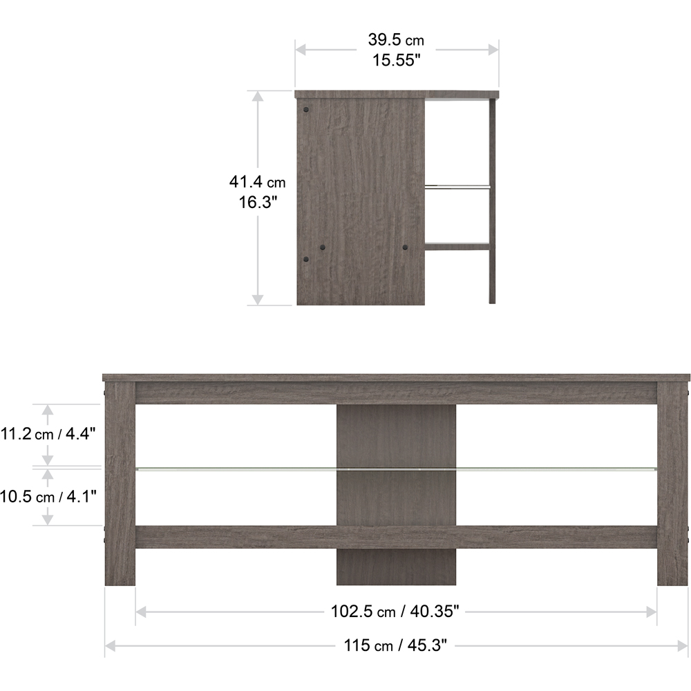 AVF Calibre Plus 2 Shelf Grey Oak TV Unit Image 7