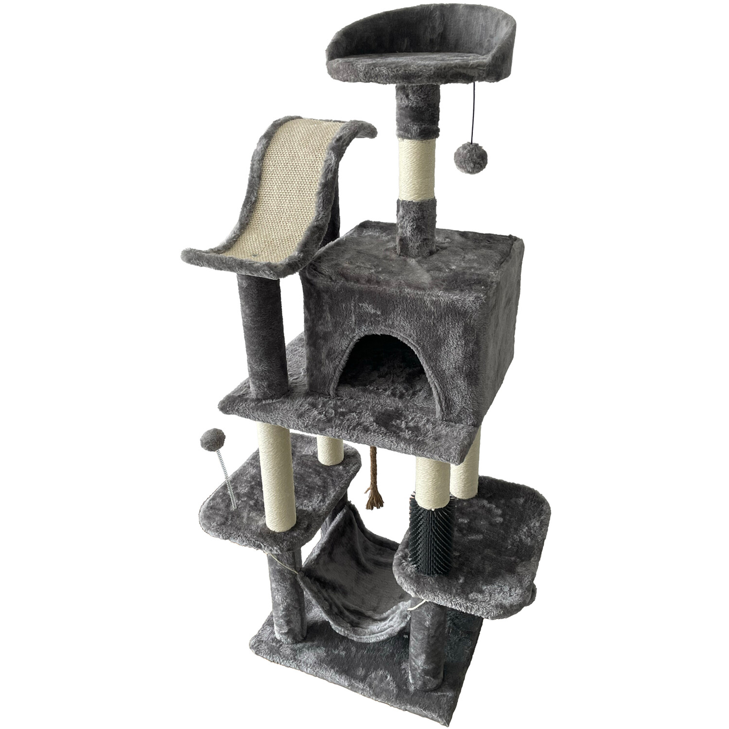 Clever Paws Deluxe Cat Activity Tree - Grey Image 2