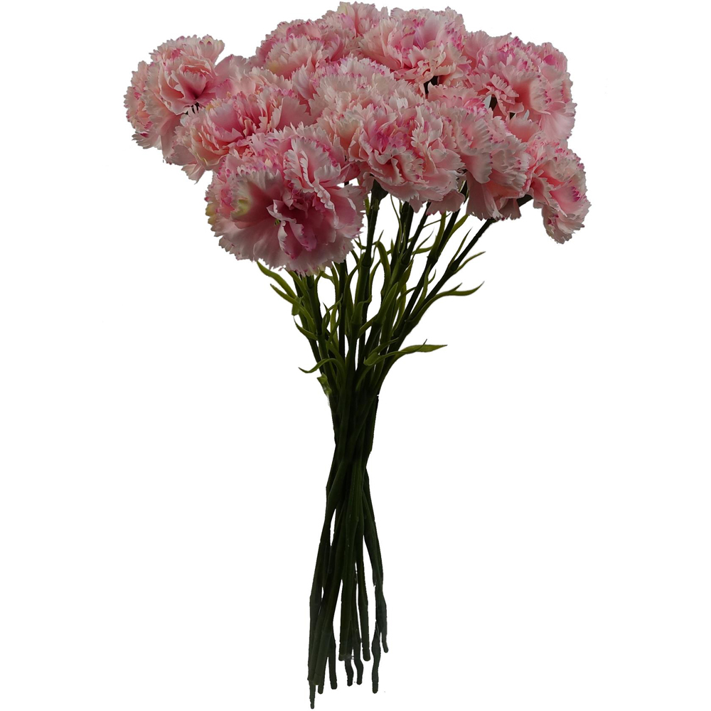 Leaf Pink Carnation Single Stem Artificial Flower 50cm 12 Pack Image 1