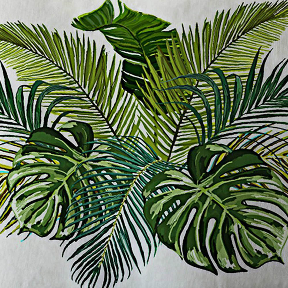 Benjamin Tate Design Green Tropical Foliage Bath Mat 50 x 80cm Image 3