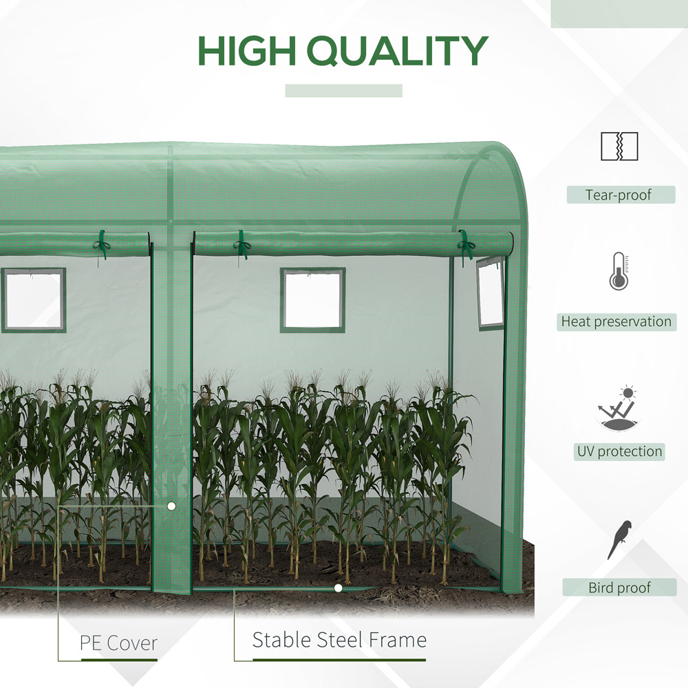 Outsunny Green 10 x 3ft Greenhouse Image 4