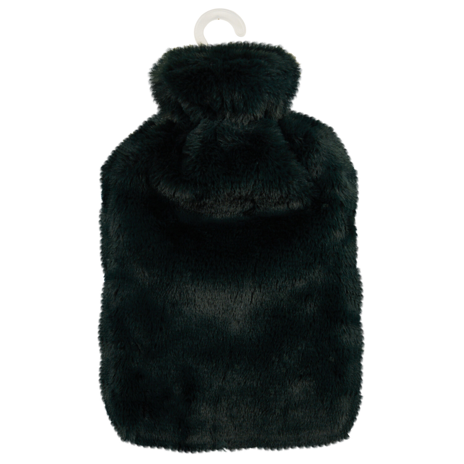 Plush Faux Fur Hot Water Bottle - Navy or Green Image 1